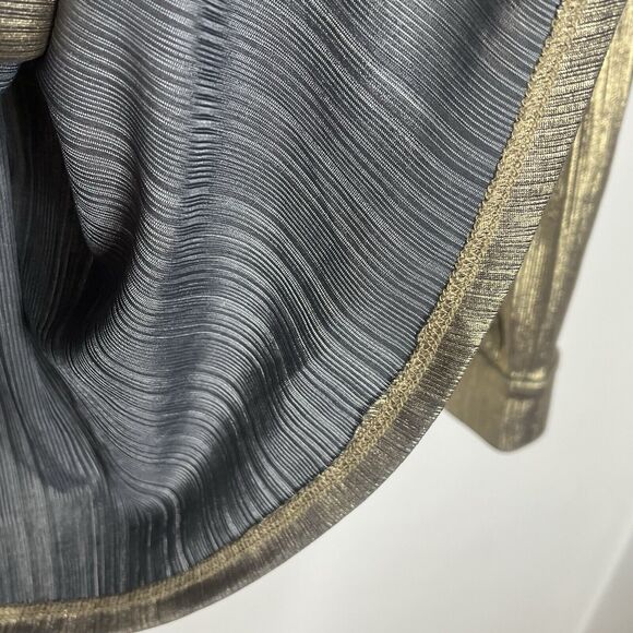 Rachel Zoe Gold Metallic Button Up Long Sleeve Shirt Womens S Disco Y2K - Picture 7 of 9